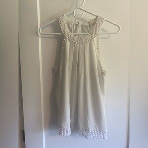Naked Zebra White Tank Top with Bow Halter Tie